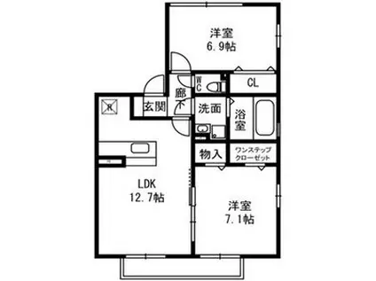 パサージュ(2LDK/2階)の間取り写真