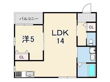 MAISON LUMI&200RE(1LDK/3階)の間取り写真