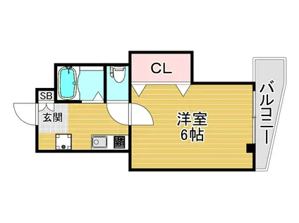 コーポ牧野(1K/3階)の間取り写真