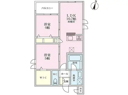 REFRISE平塚錦町(2LDK/3階)の間取り写真