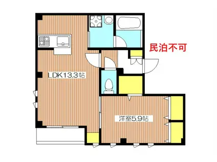 2面採光  フォアファーレン代々木 S(1LDK/3階)の間取り写真