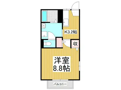 サライ21A棟(1K/2階)の間取り写真