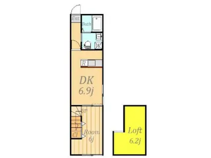 レンフォート町田(1DK/2階)の間取り写真