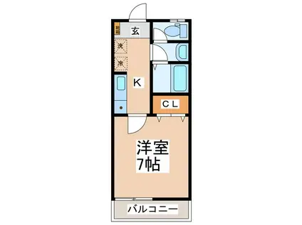 シャン・カマラードB棟(1K/2階)の間取り写真