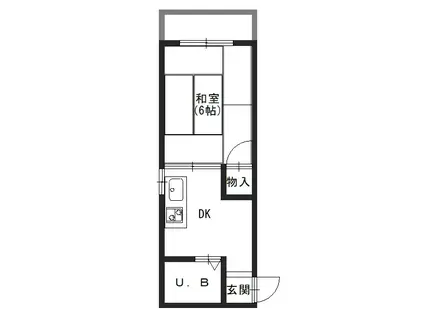 シャトー杉本(1K/2階)の間取り写真