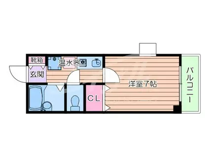 グレースハイム光(1K/3階)の間取り写真