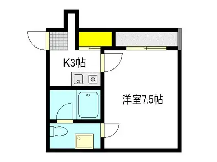 GH COURT 2ND(1K/4階)の間取り写真