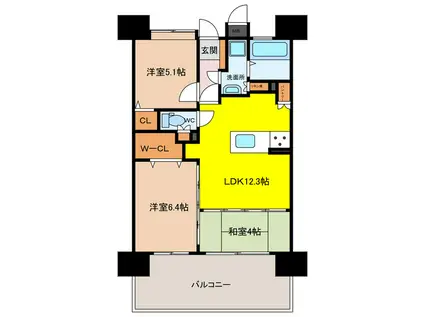 プラネスト佐賀駅南(3LDK/14階)の間取り写真