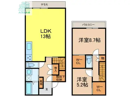 GLANZ HEIM喜々津A(2LDK/1階)の間取り写真