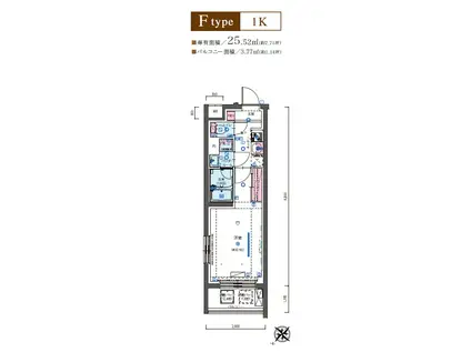 リヴシティ成増ミュジオ弐番館(1K/2階)の間取り写真