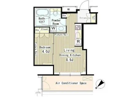 マイタワーレジデンス(1LDK/17階)の間取り写真