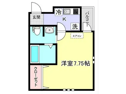 Aレガート新浜松駅西(1K/2階)の間取り写真