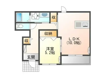 JUPITAR EX(1LDK/1階)の間取り写真