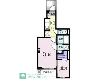 ジュジュヴェ(2K/1階)の間取り写真