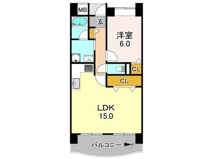 エスペランサ(1LDK/2階)の間取り写真