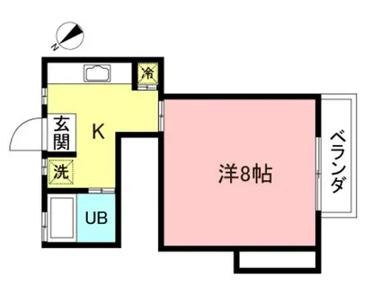 ハイツ前田(1K/2階)の間取り写真