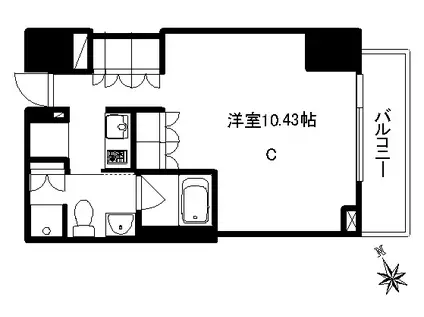 COZY COURT MAKI(1K/10階)の間取り写真