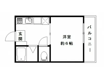 引地ビル(1K/3階)の間取り写真