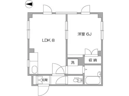 イースト・ウインド(1LDK/2階)の間取り写真