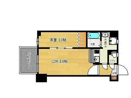 リファレンス九品寺(1LDK/2階)の間取り写真