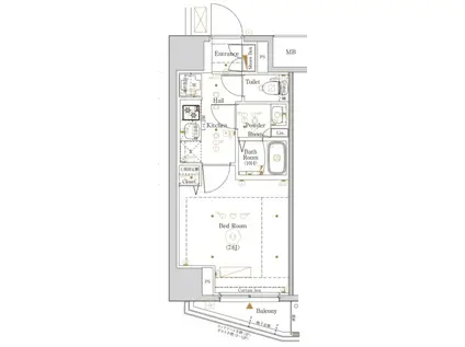 KNOTS大山 ノッツ大山(1K/5階)の間取り写真