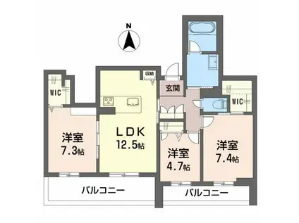 シャーメゾン大龍I棟(3LDK/3階)の間取り写真