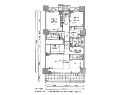 アイランドシティ・ヴェルデコート1区4番館(3LDK/12階)の間取り写真