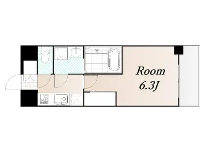 エスリード新北野グランリンク(1K/6階)の間取り写真