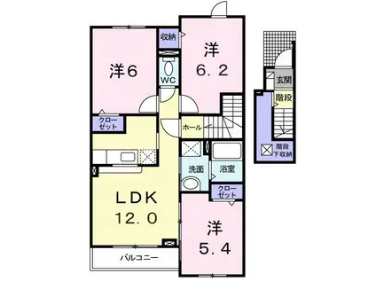 メゾンKT3号館(3LDK/2階)の間取り写真