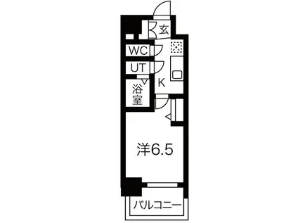 メイクス矢場町II(1K/7階)の間取り写真