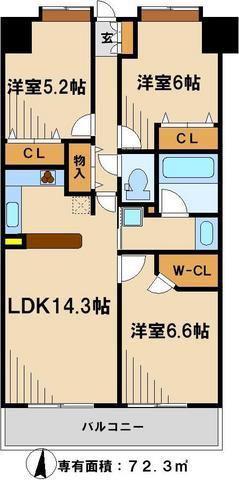 ブルーミングガーデン松戸南(3LDK/12階)の間取り写真