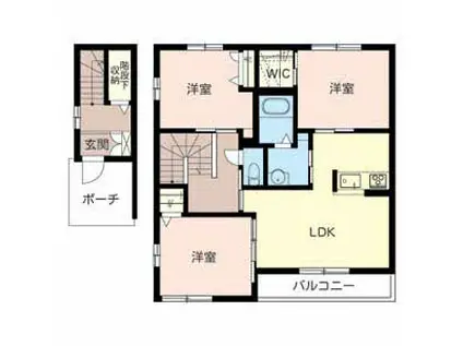 クレスティーク A棟(3LDK/2階)の間取り写真