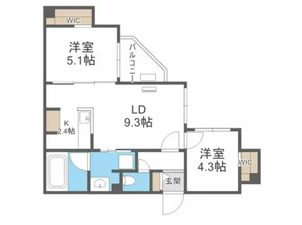 TERRACE SAKURA テラスサクラ(2LDK/2階)の間取り写真