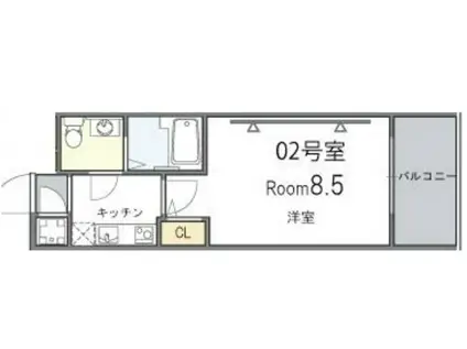 WENS東心斎橋(1K/9階)の間取り写真