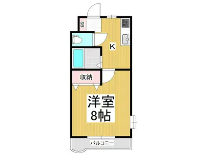 プチハウス美須々(1K/2階)の間取り写真