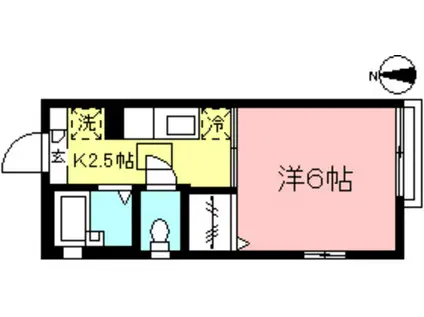 メゾン・ド・フルールIII(1K/1階)の間取り写真