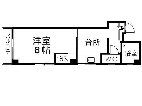 ふれあいプラザ(1K/3階)の間取り写真