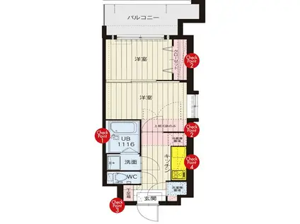 ORIENT 87マリアージュステーション(1LDK/12階)の間取り写真