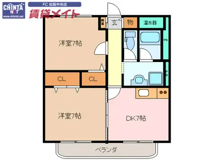 FREA TSUMUKI(2DK/3階)の間取り写真