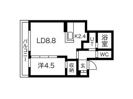 COCO(1LDK/1階)の間取り写真