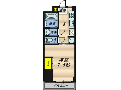 泰弘壱番館(1K/5階)の間取り写真