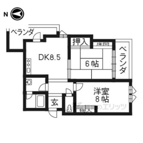 ハウスローゼンガーデン(2LDK/2階)の間取り写真