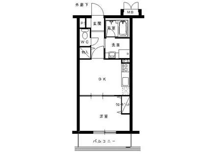 藤新マンション(1DK/1階)の間取り写真