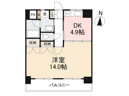 ダイアパレス築地 704号(1DK/7階)の間取り写真