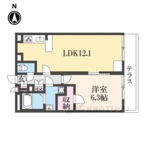 レオパレスエクセル耳成(1LDK/1階)の間取り写真