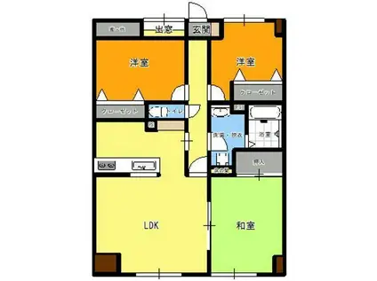 ロータスハウス(3LDK/5階)の間取り写真