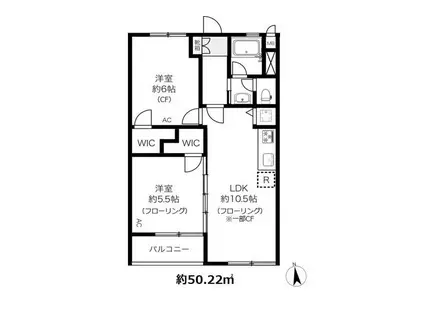 上北沢第1コーポラス(2LDK/3階)の間取り写真