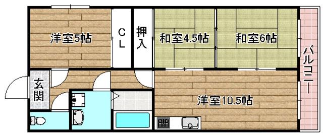 サンヴェール高槻(3LDK/3階)の間取り写真