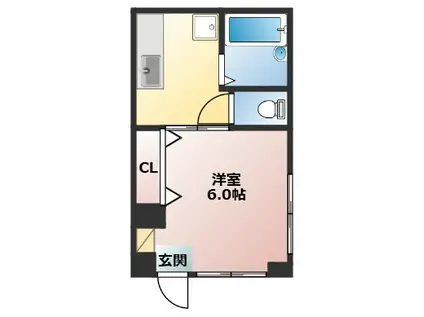 兼山マンション(1DK/1階)の間取り写真