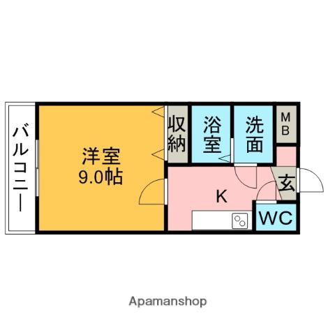 サンシャインあおみ刈谷(1K/3階)の間取り写真
